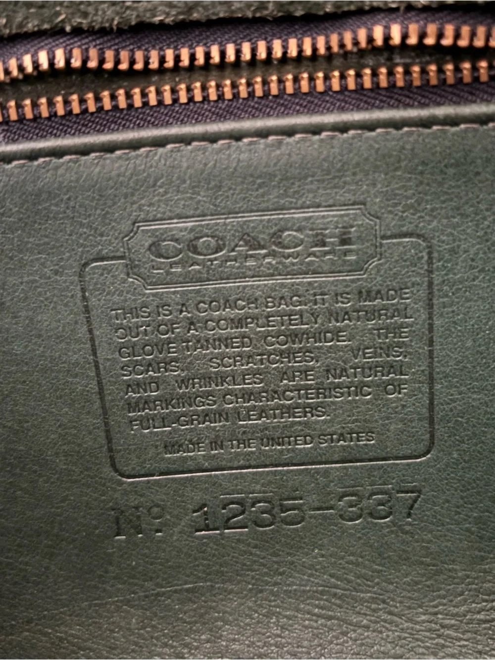 Vintage COACH green leather city shoulder bag crossbody - Picture 10 of 10
